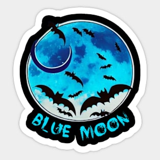 Blue moon bat Sticker